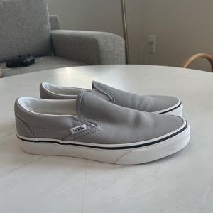 Vans Classic Slip-Ons in Gray, Men’s 6.5, Women’s 8